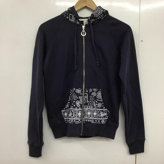 ステューシー STUSSY パーカー 長袖 ジップパーカー M 無地 紺 / ネイビー /  レディース USED 古着 中古 10143001