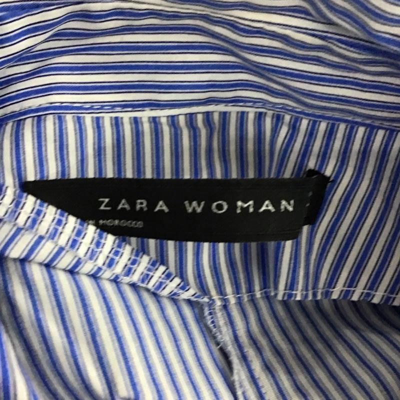 ザラ ZARA ワンピース ロングスカート 2518 844 044 ハーフジップ M チェック 青 / ブルー / X 白 / ホワイト /  レディース USED 古着 中古 10122047