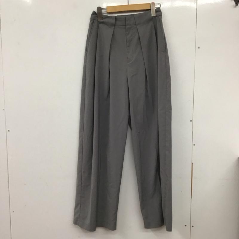ジーナシス JEANASIS パンツ スラックス js050976cf ダブルタックワイドパンツ ワイドパンツ スラックス ストレッチ M 無地 灰 / グレー /  レディース USED 古着 中古 10132932