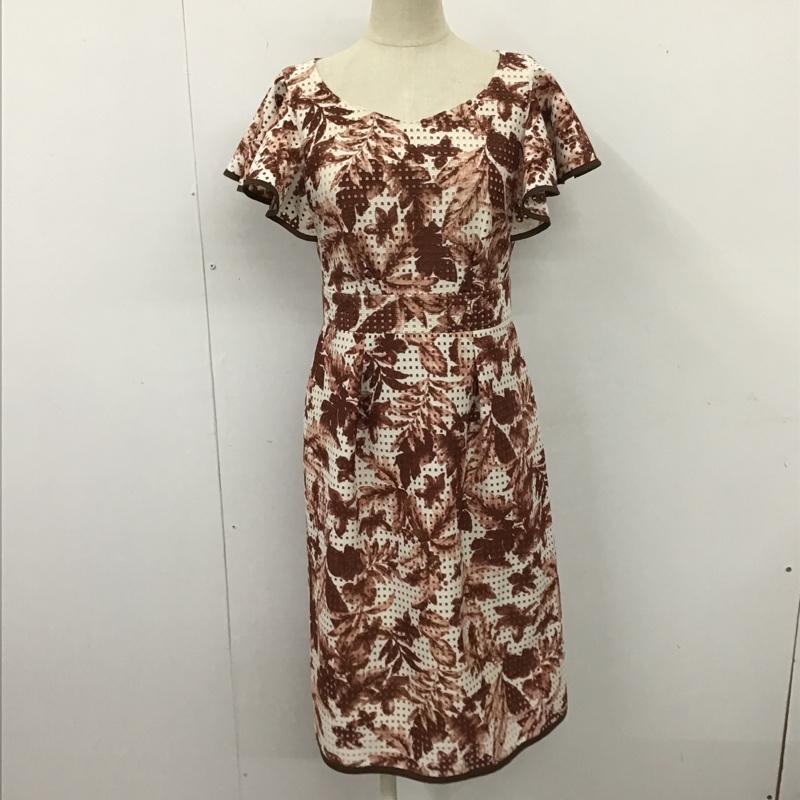 ジルスチュアート JILLSTUART ワンピース ミニスカート 092-8140028 エルザリーフ柄ワンピース ノースリーブワンピース フレアスカート 0 総柄 白 / ホワイト / X えんじ / ワインレッド /  レディース USED 古着 中古 10105947