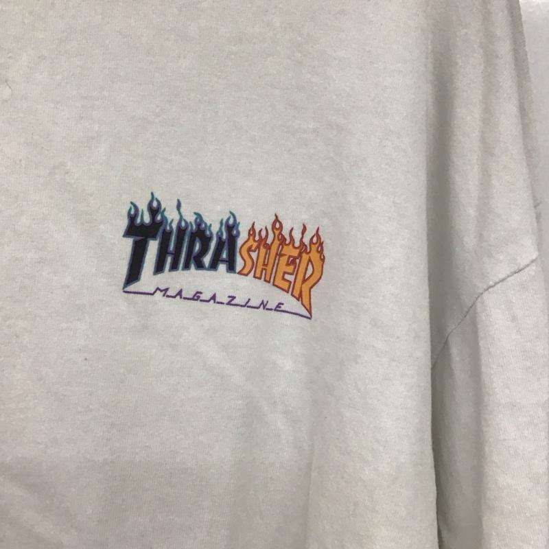 スラッシャー THRASHER カットソー 長袖 長袖カットソー プリントカットソー クルーネック M ロゴ、文字 白 / ホワイト /  メンズ USED 古着 中古 10146979