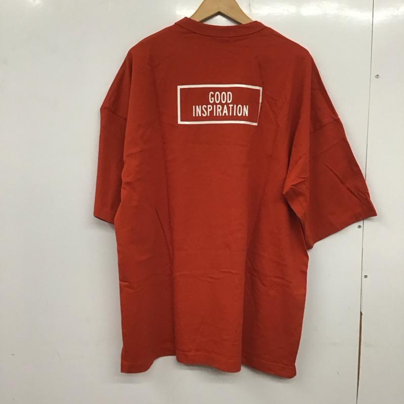 ジーユー GU Tシャツ 半袖 341-333500 ミハラヤスヒロ 21SS 別注ビッグTシャツ 5分袖 プリントTシャツ L ロゴ、文字 橙 / オレンジ /  メンズ USED 古着 中古 10140105