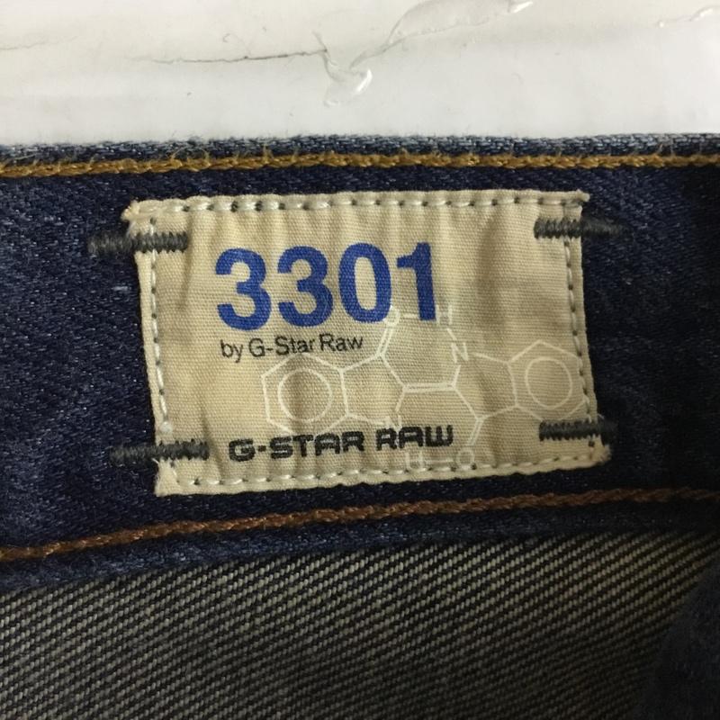 ジースターロゥ G-STAR RAW パンツ デニム、ジーンズ 3301 ストレート 30 30 ロゴ、文字 青 / ブルー /  メンズ USED 古着 中古 10117631