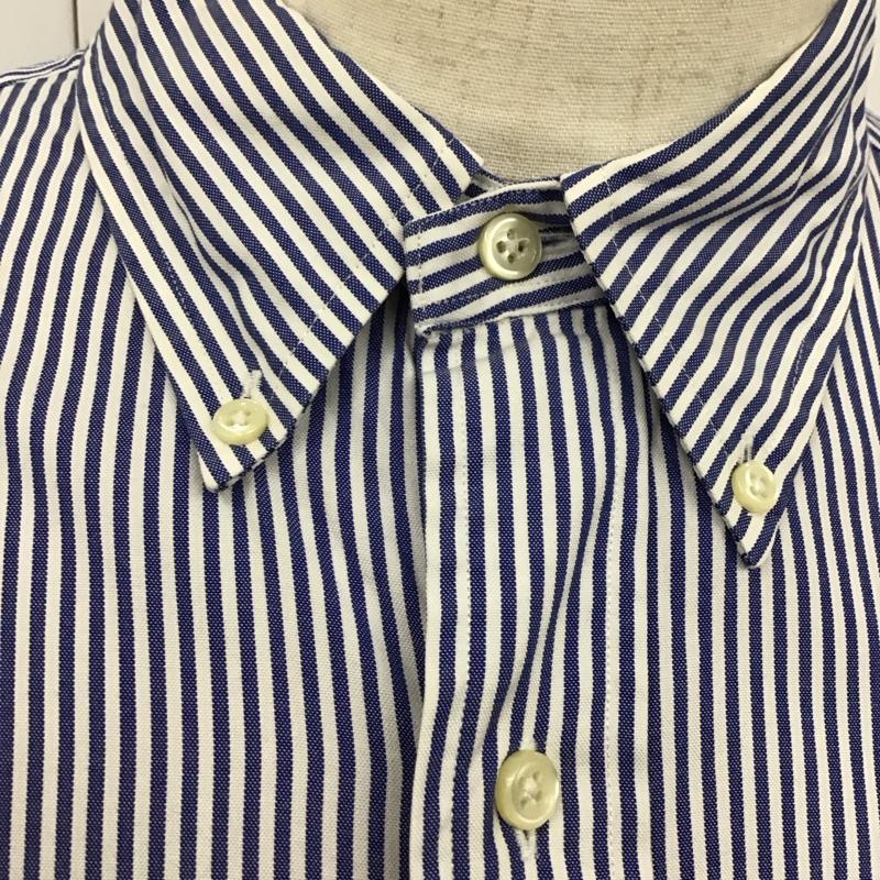 ラルフローレン RALPHLAUREN シャツ、ブラウス 長袖 ボタンダウンシャツ ストライプ 白 / ホワイト / X 青 / ブルー /  メンズ USED 古着 中古 10123340