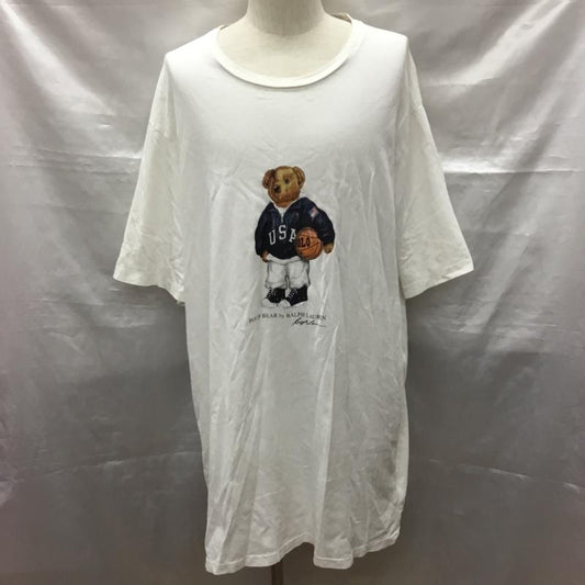 ポロラルフローレン POLO RALPH LAUREN Tシャツ 半袖 ポロベア 2XL プリント 白 / ホワイト /  メンズ USED 古着 中古 10118958