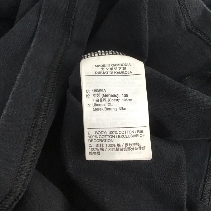 ナイキ NIKE Tシャツ 半袖 半袖カットソー プリントTシャツ クルーネックカットソー XL ロゴ、文字 黒 / ブラック /  メンズ USED 古着 中古 10147856