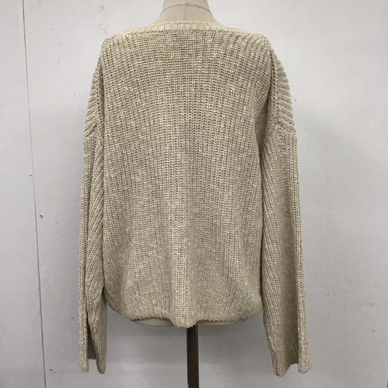 ローリーズファーム LOWRYS FARM ニット、セーター 長袖 LF623102TS クルーネック コットンニット FREE 無地 ベージュ / ベージュ /  レディース USED 古着 中古 10122072