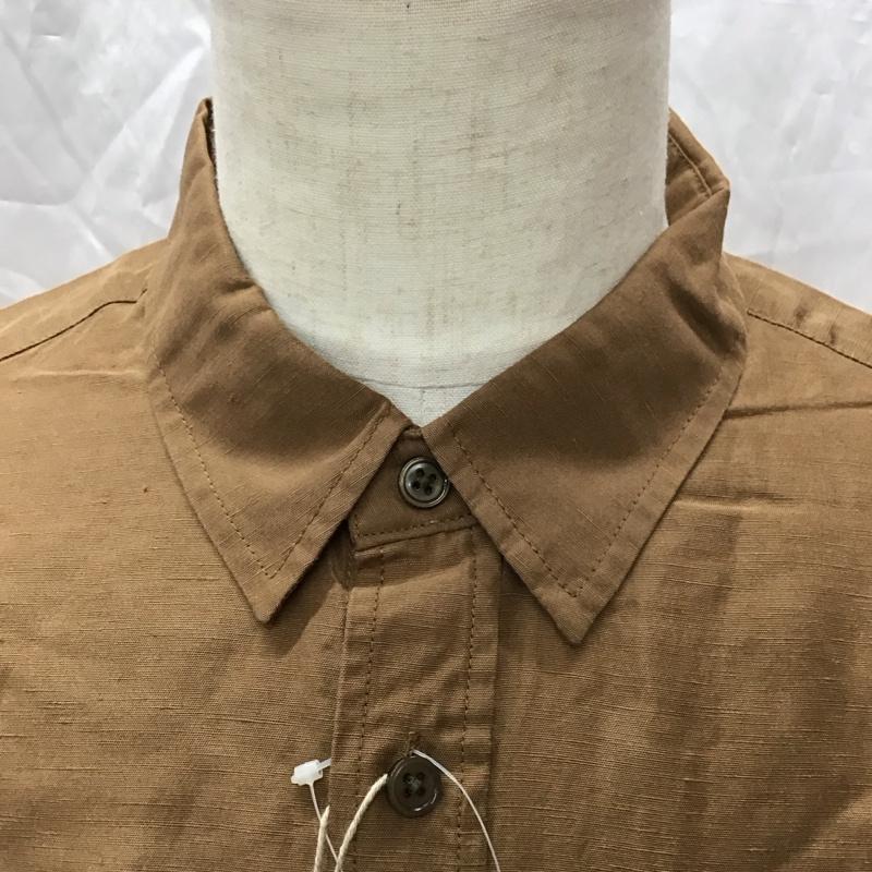インヘリット INHERIT シャツ、ブラウス 長袖 長袖シャツ カラーシャツ ポケットシャツ 長袖カットソー XL 無地 茶 / ブラウン /  メンズ USED 古着 中古 10114361