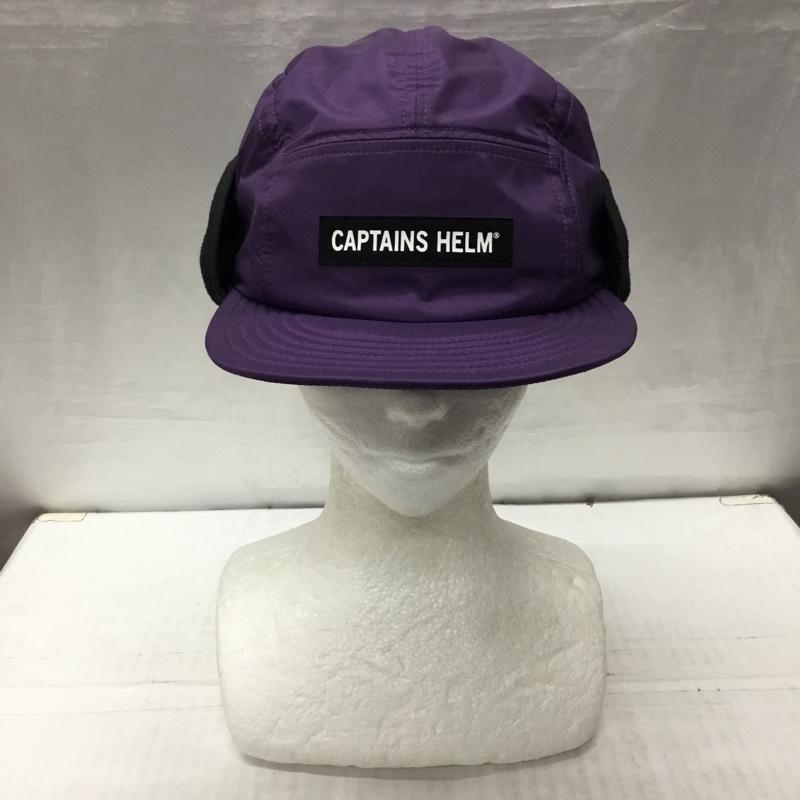 キャプテンズヘルム Captains Helm 帽子 キャップ イヤーフラップ ジェットキャップ アウトドア ロゴ、文字 紫 / パープル /  メンズ USED 古着 中古 10120987