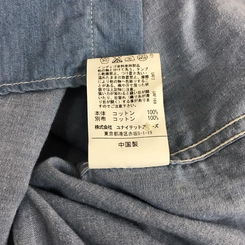 グリーンレーベルリラクシング green label relaxing シャツ、ブラウス 長袖 長袖シャツ カラーシャツ ポケットシャツ 長袖カットソー チェックシャツ S 無地 インディゴ / インディゴ /  メンズ USED 古着 中古 10117642