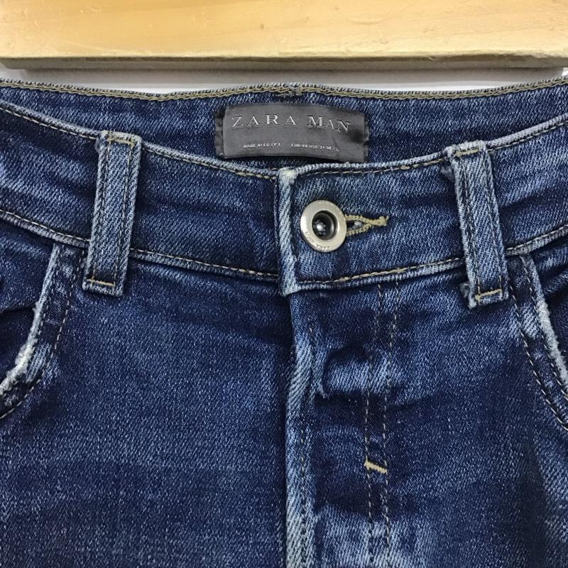 ザラメン ZARA MAN パンツ デニム、ジーンズ デニムパンツ スリムパンツ カジュアルパンツ ストレッチパンツ 40インチ ダメージ加工 インディゴ / インディゴ /  メンズ USED 古着 中古 10129510