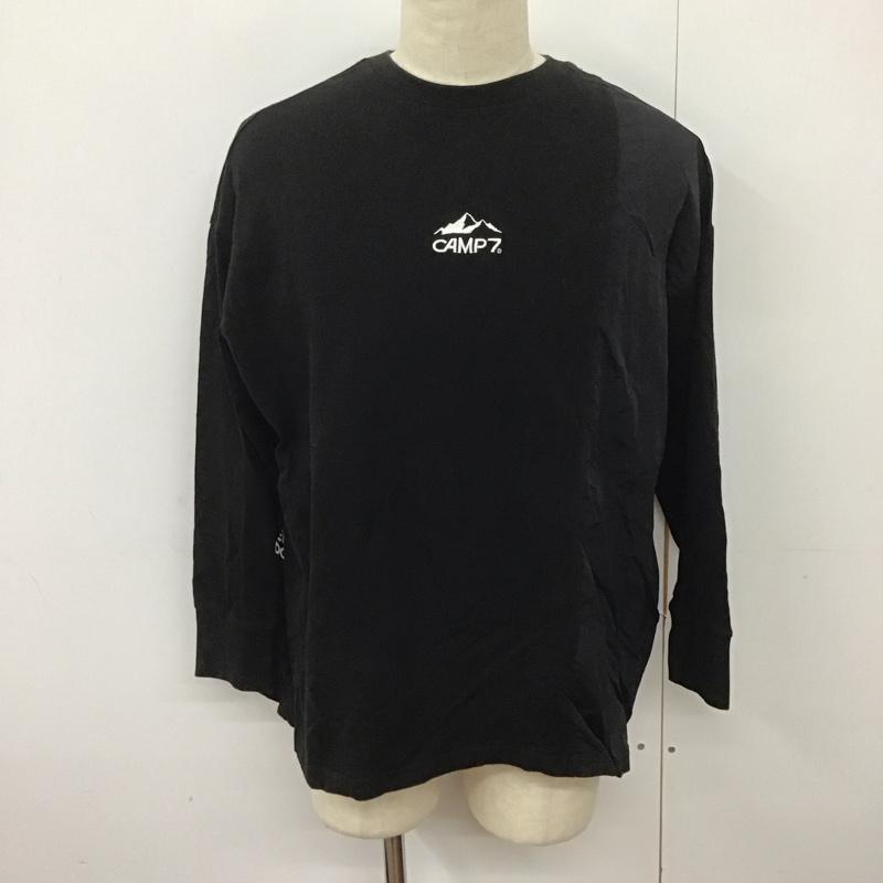 キャンプセブン CAMP7 カットソー 長袖 長袖カットソー 刺繍ロゴカットソー クルーネック M ロゴ、文字 黒 / ブラック /  メンズ USED 古着 中古 10126047