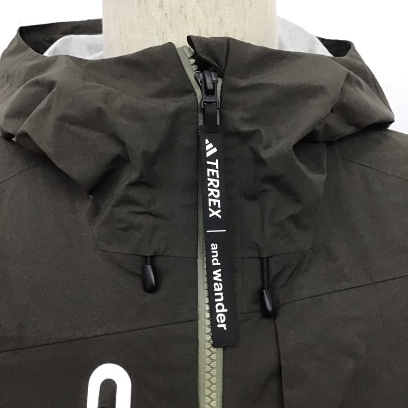 アディダス adidas ジャケット、上着 ジャンパー、ブルゾン hr7147 adidasTerrex+andwanderXploricRAINRDYJacket スポーツウェア XL 無地 カーキ / カーキ /  メンズ USED 古着 中古 10106327