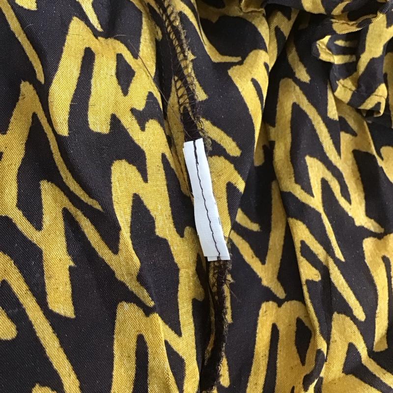 ザラ ZARA ワンピース ロングスカート 長袖ロングワンピース タートルネック シャツワンピース S 総柄 茶 / ブラウン / X 黄 / イエロー /  レディース USED 古着 中古 10110271