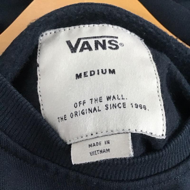 バンズ VANS トレーナー 長袖 長袖トレーナー スウェット クルーネック プルオーバー M ロゴ、文字 黒 / ブラック /  メンズ USED 古着 中古 10131503