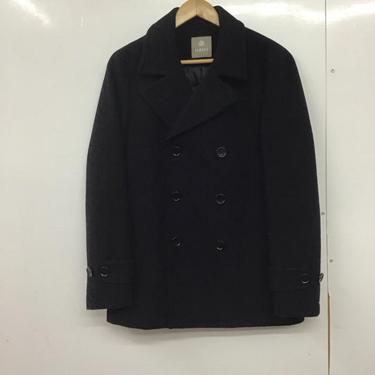 ナノユニバース nano・universe コート コート一般 ピーコート アウター ダブル M 無地 紺 / ネイビー /  メンズ USED 古着 中古 10145284