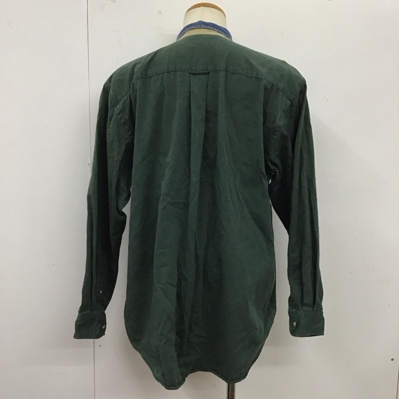 ノーティカ NAUTICA シャツ、ブラウス 長袖 襟デニム コットン ボタンダウン L ワンポイント 緑 / グリーン /  メンズ USED 古着 中古 10123206