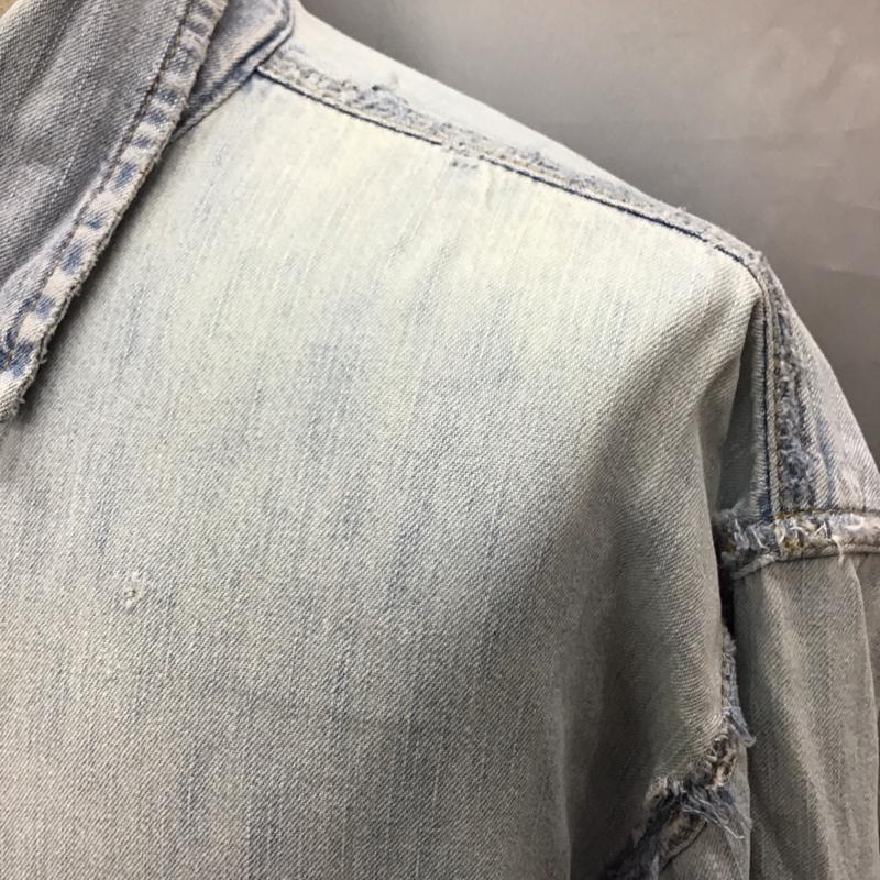 古着 USED シャツ、ブラウス 長袖 長袖シャツ デニムシャツ カジュアルシャツ カラーシャツ L 無地 インディゴ / インディゴ /  メンズ USED 古着 中古 10117453