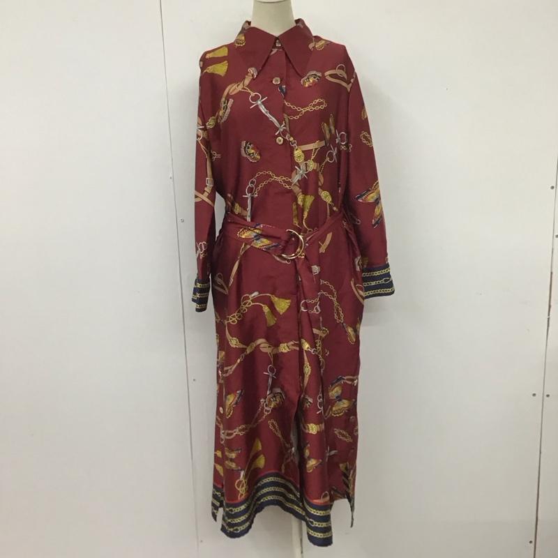 ザラベーシック ZARA BASIC ワンピース ロングスカート 長袖シャツワンピース カラーシャツワンピース ロングワンピース M プリント マルチカラー / マルチカラー /  レディース USED 古着 中古 10112203