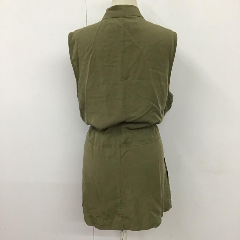 ザラ ZARA ベスト ベスト ジップアップベスト ノースリーブカットソー ロングベスト S 無地 カーキ / カーキ /  レディース USED 古着 中古 10115741