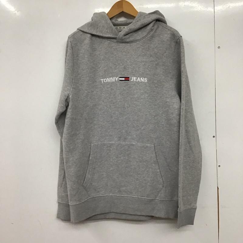トミー ジーンズ TOMMY JEANS パーカー 長袖 L 無地 X 刺繍 灰 / グレー /  メンズ USED 古着 中古 10144896