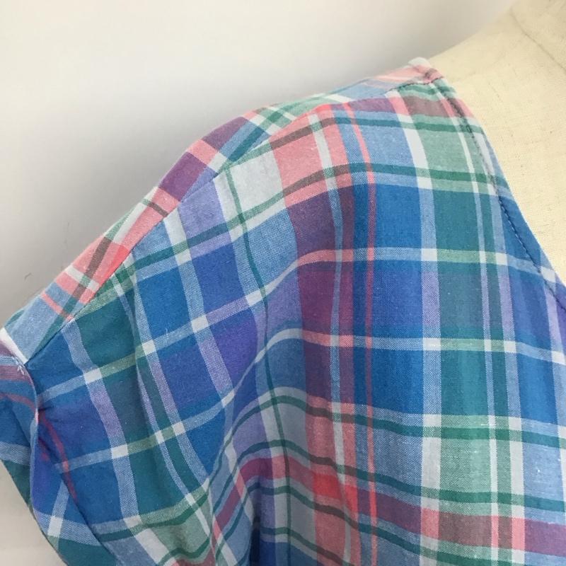 エヘカソポ ehka sopo ワンピース ロングスカート MFT-1102586 チェックワンピース 半袖ロングワンピース 前開きロングワンピース M チェック マルチカラー / マルチカラー /  レディース USED 古着 中古 10110842