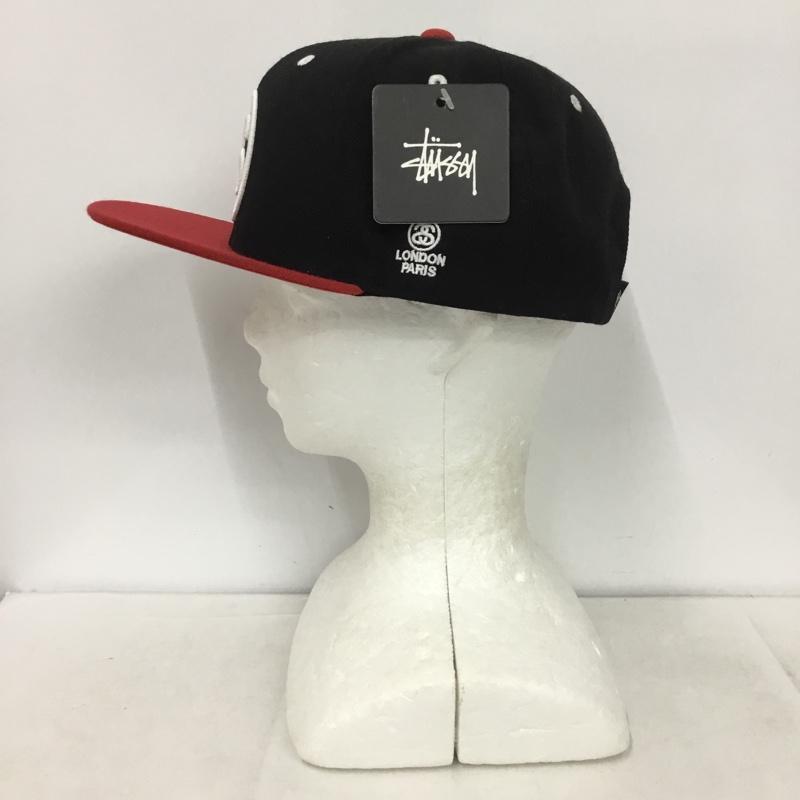 ステューシー STUSSY 帽子 キャップ SS LINK TEAM CAP ロゴ、文字 黒 / ブラック / X 赤 / レッド /  メンズ USED 古着 中古 10146885