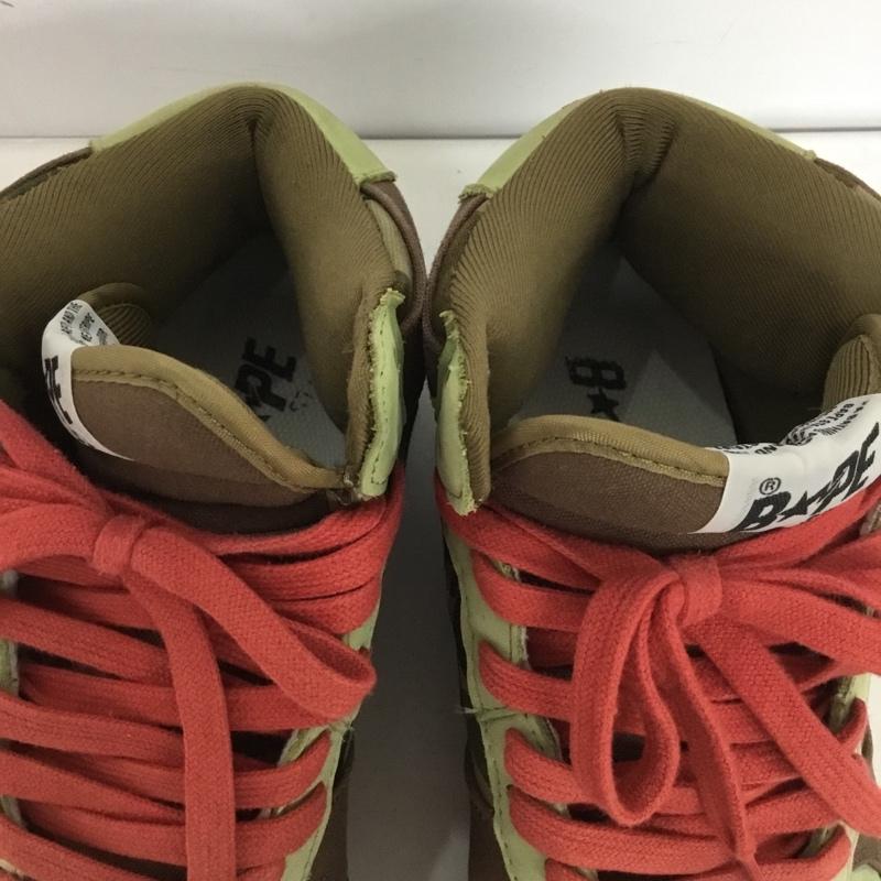 アベイシングエイプ A BATHING APE スニーカー スニーカー 25.5cm ハイカット 25.5cm ロゴ、文字 茶 / ブラウン / X カーキ / カーキ /  メンズ USED 古着 中古 10150431