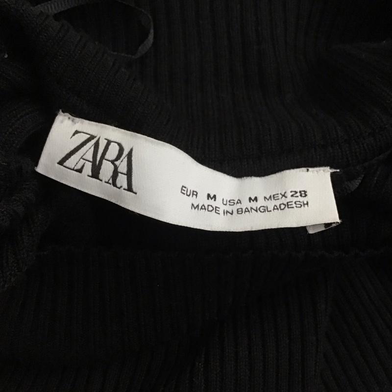 ザラ ZARA ワンピース ロングスカート 3433 002 800 モックネック リブ M 無地 黒 / ブラック /  レディース USED 古着 中古 10109412
