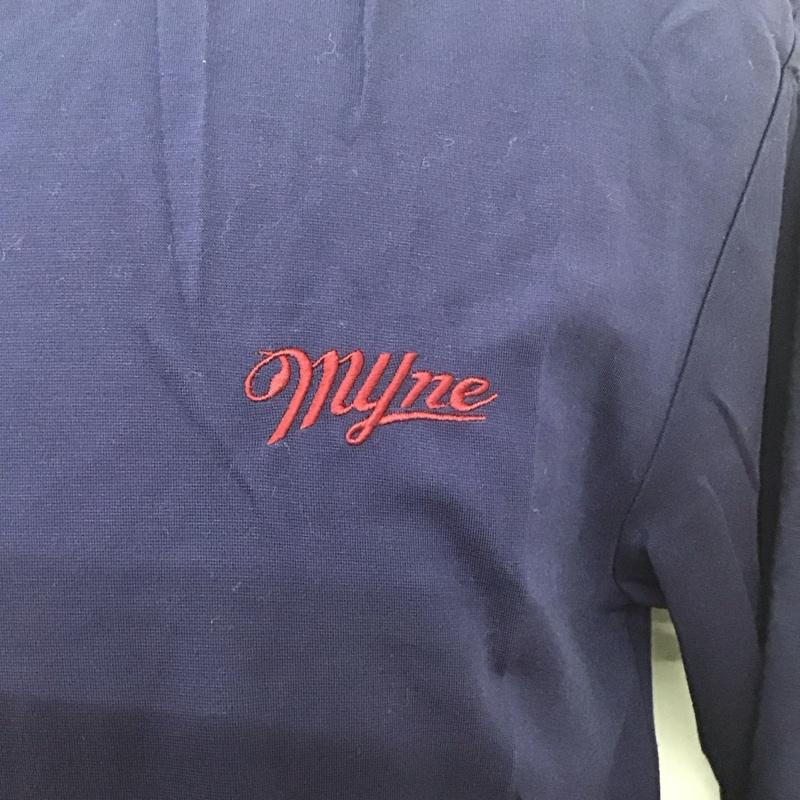 マイン MYne カットソー 長袖 myc9c371 長袖カットソー クルーネックカットソー サイドライン S ロゴ、文字 紺 / ネイビー /  メンズ USED 古着 中古 10112711