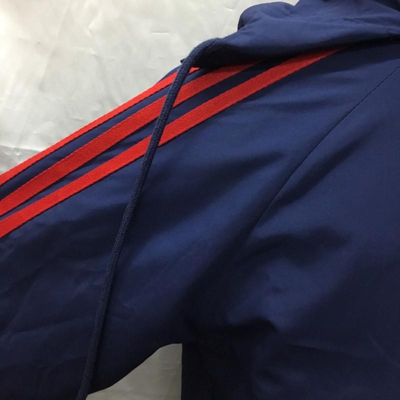 アディダス adidas ジャケット、上着 ジャンパー、ブルゾン ジップアップジャケット ジャンパー ジャケット カジュアルジャケット アウター M ロゴ、文字 赤 / レッド / X 紺 / ネイビー /  メンズ USED 古着 中古 10112309