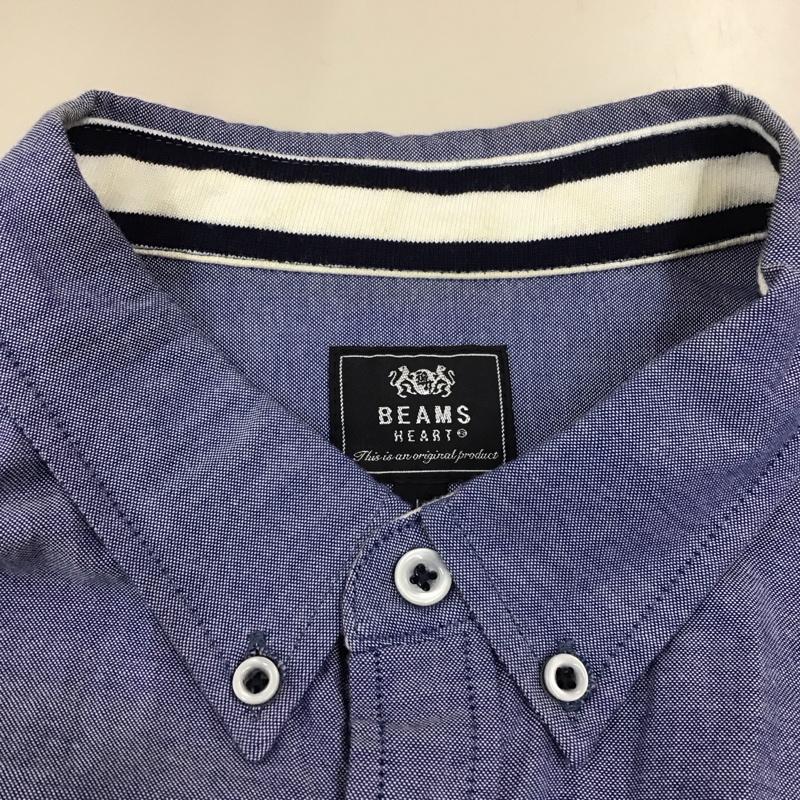 ビームス ハート BEAMS HEART シャツ、ブラウス 半袖 42-01-0067-152 L 無地 青 / ブルー /  メンズ USED 古着 中古 10117024