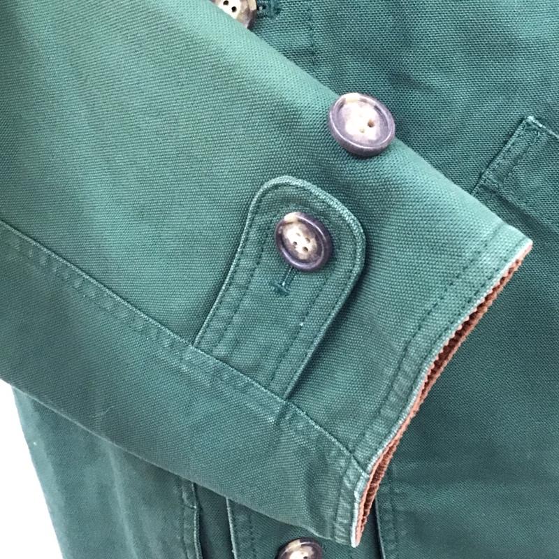 ランズエンド LANDS END ジャケット、上着 ジャンパー、ブルゾン 長袖ジャケット ロングカラージャケット アウター 前ボタン M 無地 緑 / グリーン /  メンズ USED 古着 中古 10118291