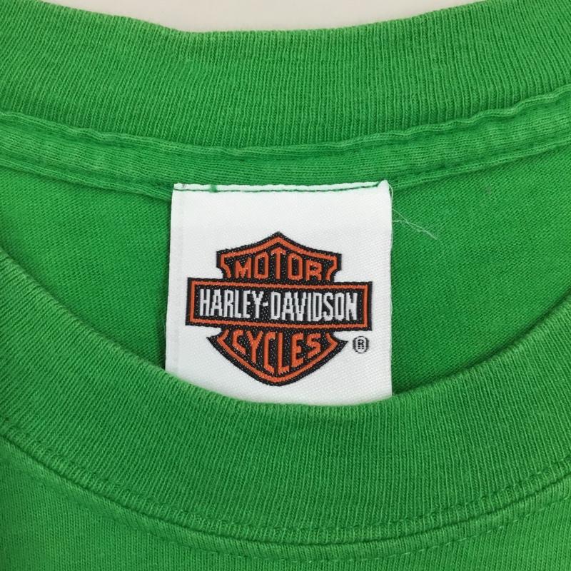 ハーレーダビッドソン Harley-Davidson Tシャツ 半袖 半袖カットソー プリントTシャツ クルーネックカットソー 00s L プリント 緑 / グリーン /  メンズ USED 古着 中古 10114891