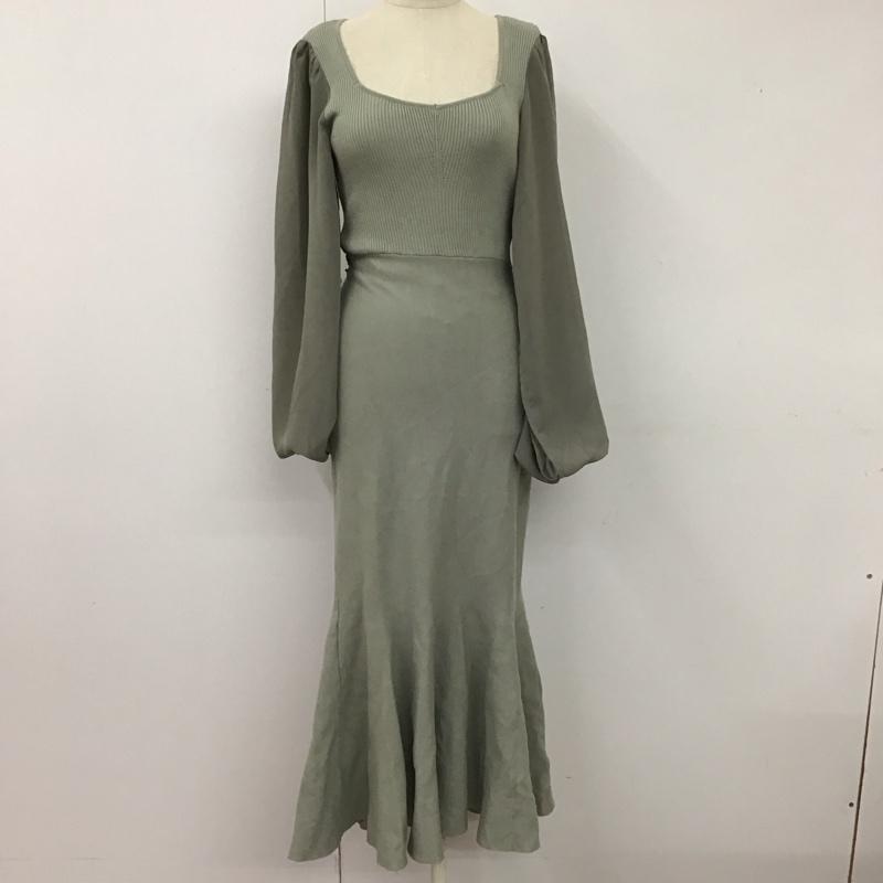 ロイヤルパーティー ROYAL PARTY ワンピース ロングスカート 7414-393-1 袖コンシャスマーメイドワンピース 長袖ロングワンピース フレアスカート FREE 無地 灰 / グレー /  レディース USED 古着 中古 10115908