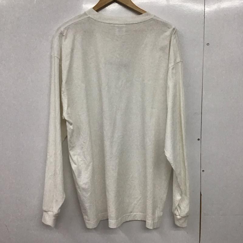 チャンピオン Champion カットソー 長袖 c8-w413 長袖Tシャツ クルーネックカットソー XL ロゴ、文字 白 / ホワイト /  メンズ USED 古着 中古 10148525