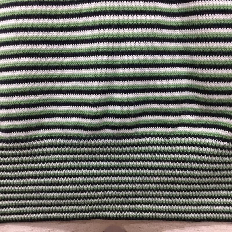 ブルックスブラザーズ BROOKS BROTHERS ニット、セーター 長袖 コットン 綿 クルーネック M ボーダー柄 白 / ホワイト / X 紺 / ネイビー / X 薄緑 / ライトグリーン /  メンズ USED 古着 中古 10112880