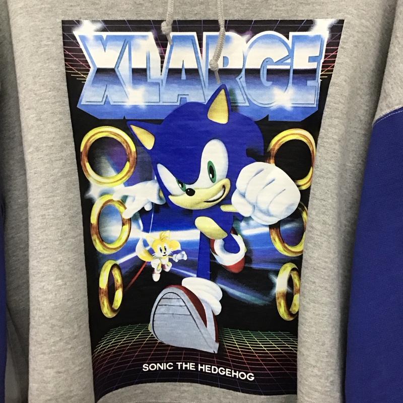 エクストララージ XLARGE パーカー 長袖 長袖パーカー プルオーバーパーカー スウェット sonic L プリント 灰 / グレー /  メンズ USED 古着 中古 10141453