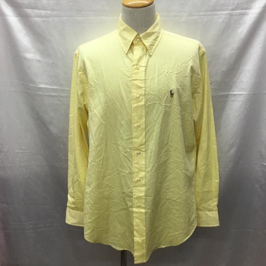 ラルフローレン RALPHLAUREN シャツ、ブラウス 長袖 長袖シャツ カラーシャツ ボタンダウンシャツ 長袖カットソー ロゴ、文字 黄 / イエロー /  メンズ USED 古着 中古 10115121