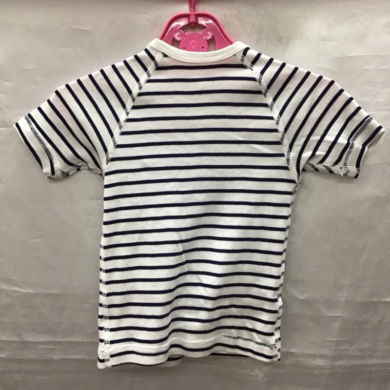 チャンピオン Champion シャツ、ブラウス 半袖 ベビー 短肌着 ボーダー ワンポイント 白 / ホワイト / X 紺 / ネイビー /  ボーイズ USED 古着 中古 10116910