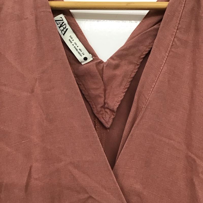 ザラ ZARA ワンピース ロングスカート 半袖ロングワンピース フレアスカート Vネック M 無地 マルチカラー / マルチカラー /  レディース USED 古着 中古 10149028
