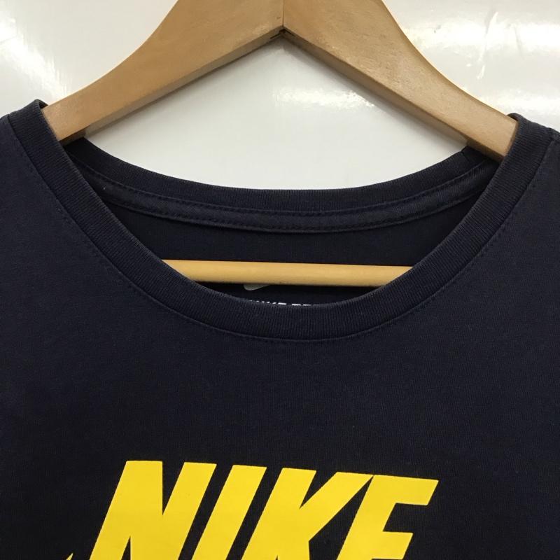ナイキ NIKE Tシャツ 半袖 半袖カットソー プリントTシャツ クルーネックカットソー M ロゴ、文字 紺 / ネイビー /  メンズ USED 古着 中古 10131369