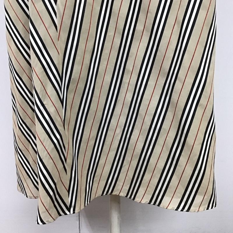 バーバリーロンドン Burberry London スカート ロングスカート FXB67-008 ストライプ ベージュ / ベージュ / X 黒 / ブラック / X 白 / ホワイト / X 赤 / レッド /  レディース USED 古着 中古 10113028