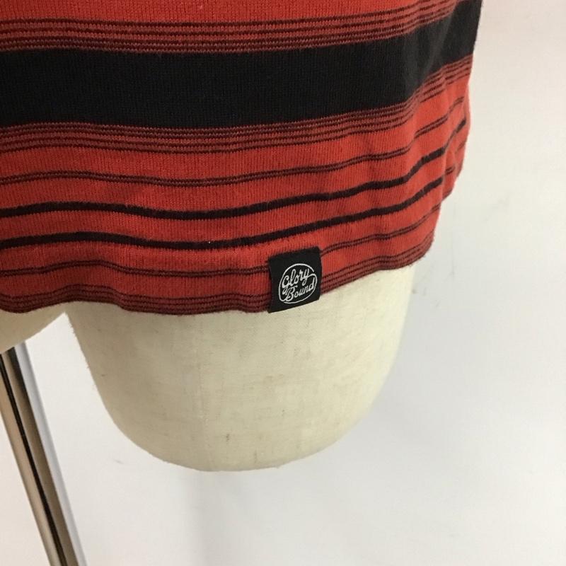 クーティー COOTIE Tシャツ 半袖 半袖カットソー プリントTシャツ クルーネックカットソー L ボーダー柄 黒 / ブラック / X 赤 / レッド /  メンズ USED 古着 中古 10113142