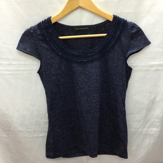 グリーンレーベルリラクシング green label relaxing カットソー 半袖 3517-699-0369 フレンチスリーブ 無地 紺 / ネイビー /  レディース USED 古着 中古 10118157