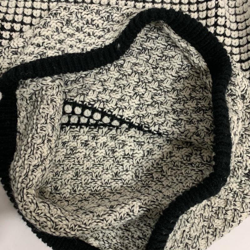 ミスターアティック Mr.attick ニット、セーター 長袖 ウール混ニットセーター M 総柄 X  白 / ホワイト / X 黒 / ブラック /  レディース USED 古着 中古 10015144