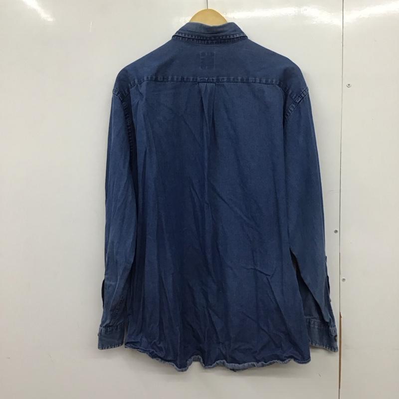 ブルックスブラザーズ BROOKS BROTHERS シャツ、ブラウス 長袖 長袖シャツ 無地シャツ カラーシャツ デニムシャツ L ロゴ、文字 インディゴ / インディゴ /  メンズ USED 古着 中古 10150045