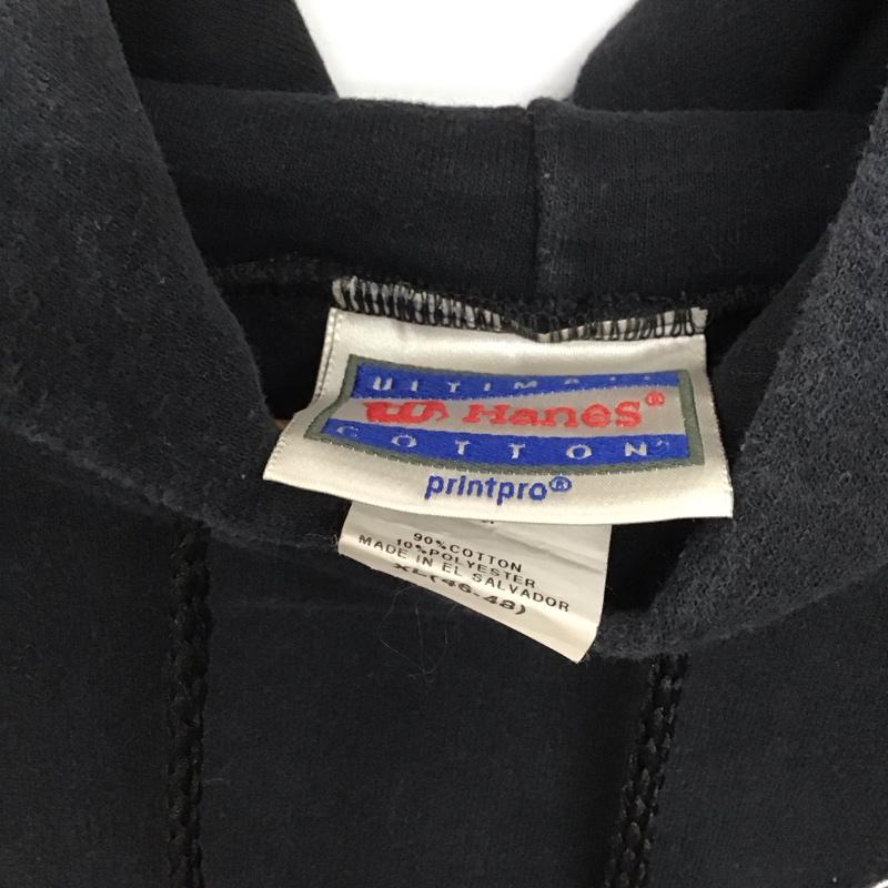 ヘインズ HANES パーカー 長袖 長袖パーカー プルオーバーパーカー スウェット XL ロゴ、文字 黒 / ブラック /  メンズ USED 古着 中古 10144258