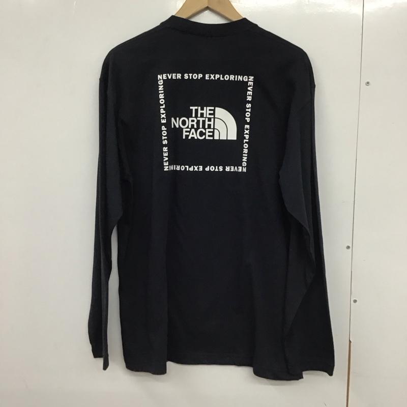 ザノースフェイス THE NORTH FACE Tシャツ 長袖 nt82203z 長袖Tシャツ クルーネックカットソー プリントTシャツ L ロゴ、文字 紺 / ネイビー /  メンズ USED 古着 中古 10133112