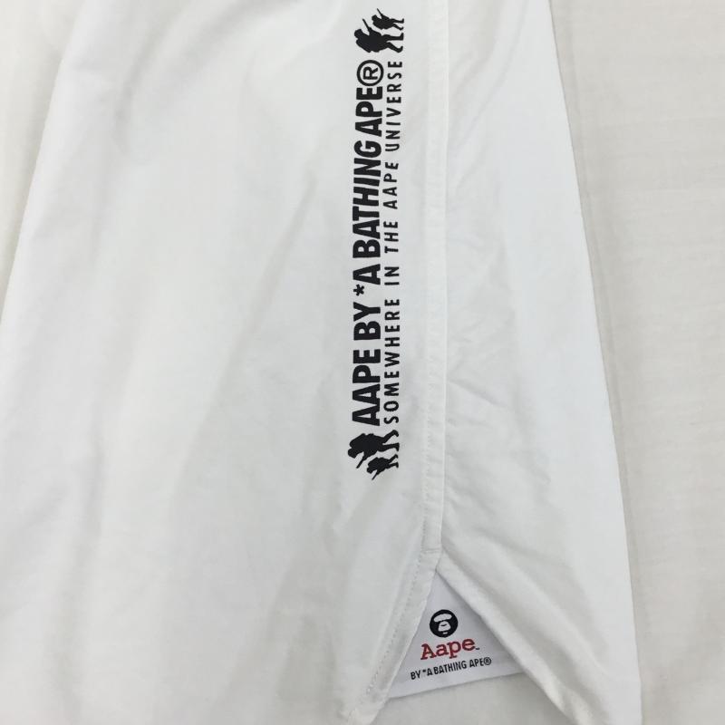 エーエイプバイアベイシングエイプ AAPE BY A BATHING APE シャツ、ブラウス 長袖 M ロゴ、文字 白 / ホワイト /  メンズ USED 古着 中古 10135126